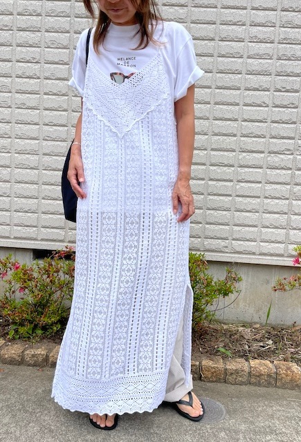 ＜sara mallika＞cotton lace cami dress