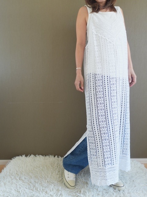 ＜sara mallika＞cotton lace cami dress