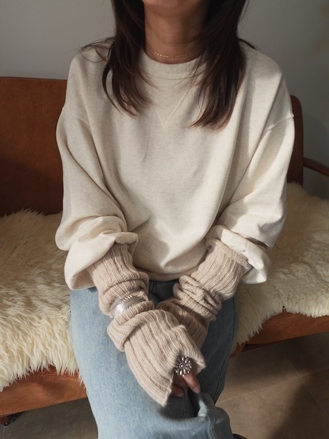 ＜select＞cashmere 100％ rib armwarmer