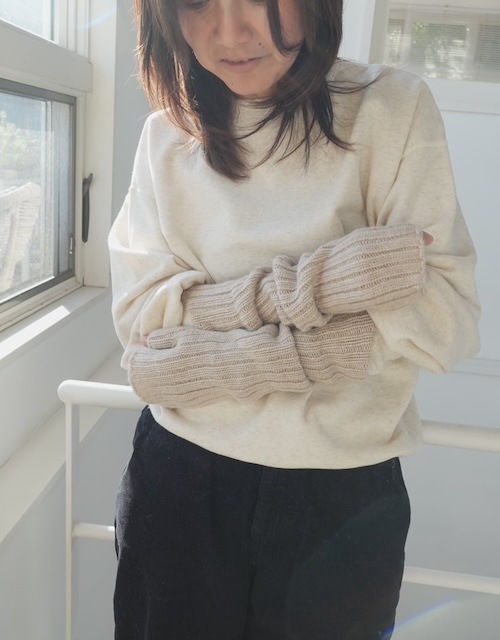 ＜select＞cashmere 100％ rib armwarmer