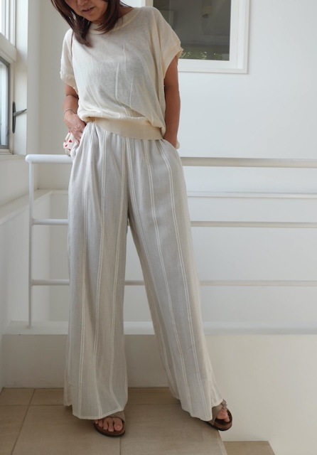 ＜select＞dobby stripeeasy pants