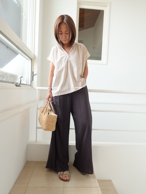 ＜select＞dobby stripeeasy pants