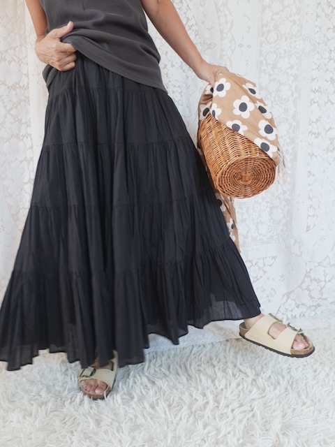 ＜fanaka＞tiered crinkle skirt