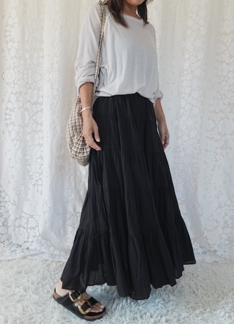 ＜fanaka＞tiered crinkle skirt