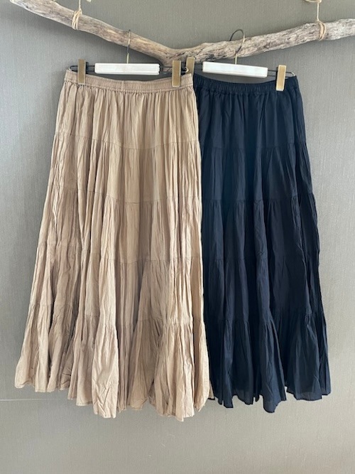 ＜fanaka＞tiered crinkle skirt
