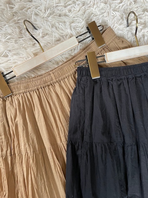 ＜fanaka＞tiered crinkle skirt