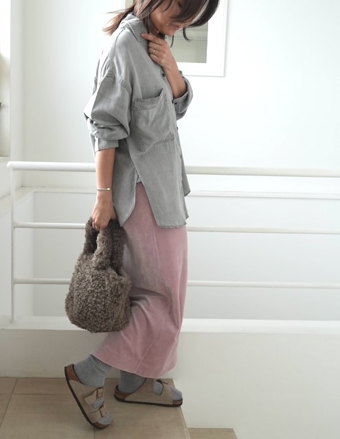 ＜select＞tencel denim over shirt