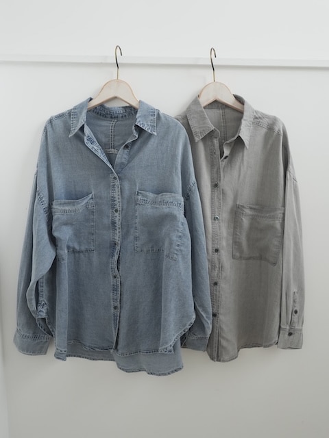 ＜select＞tencel denim over shirt