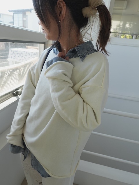 ＜select＞tencel denim over shirt