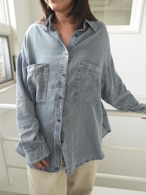 ＜select＞tencel denim over shirt