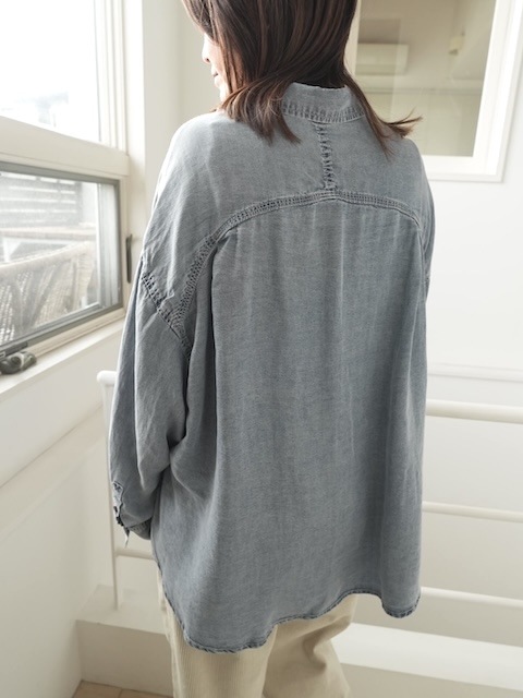 ＜select＞tencel denim over shirt
