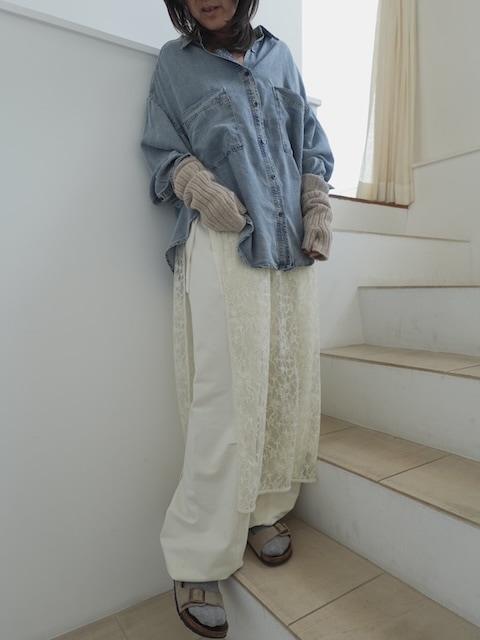 ＜select＞tencel denim over shirt