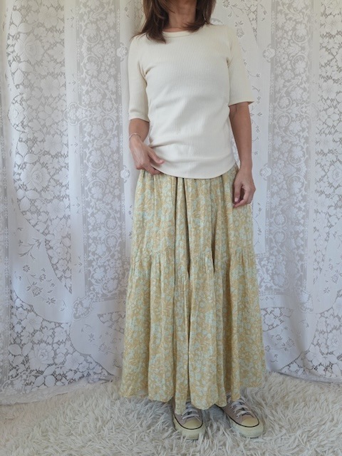 ＜fanaka＞Flower Print Skirt