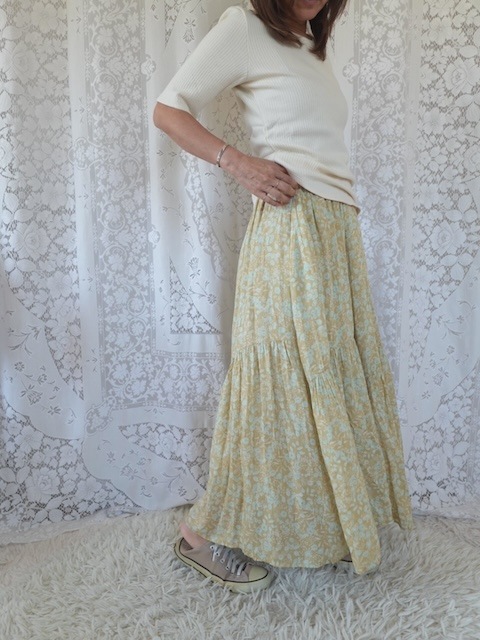 ＜fanaka＞Flower Print Skirt