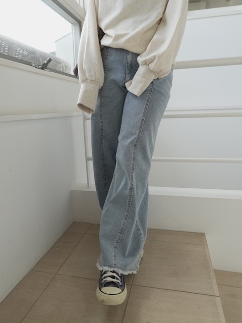 ＜GBLUE＞stretch fringe denim pants