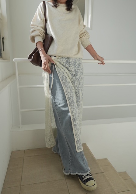 ＜GBLUE＞stretch fringe denim pants