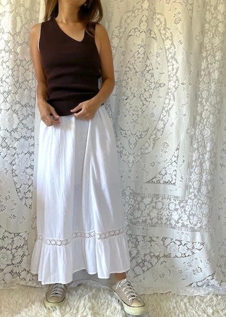 ＜STAUS ANXIETY＞asymmetry neck knit tops