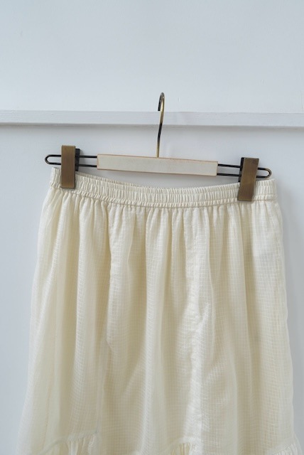 <select>sheer tiered check skirt
