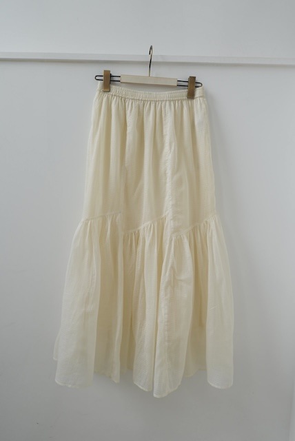 <select>sheer tiered check skirt
