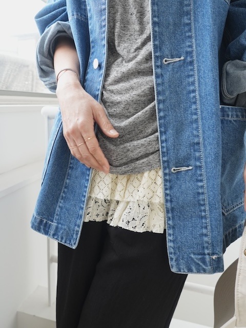 ＜select＞hem lace tops