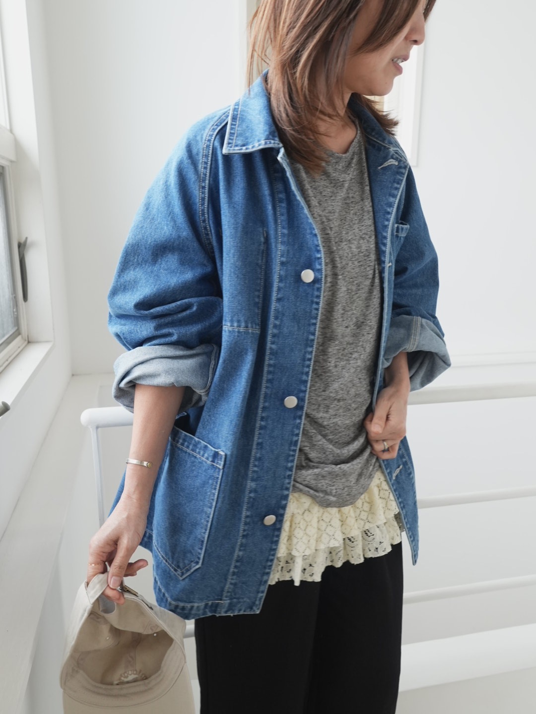 ＜select＞hem lace tops