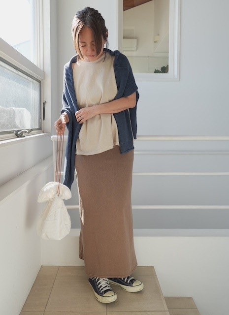 ＜select＞cotton garment dye cardigan