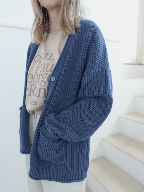 ＜select＞cotton garment dye cardigan