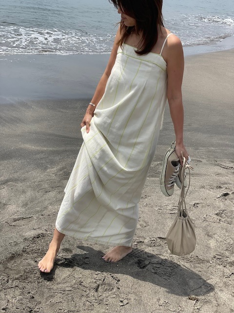 ＜kiira＞stripe tube top onepiece