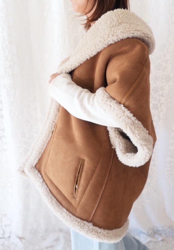 ＜select＞eco mouton reversible vest jacket