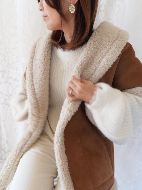 ＜select＞eco mouton reversible vest jacket