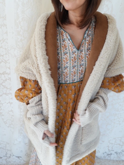 ＜select＞eco mouton reversible vest jacket