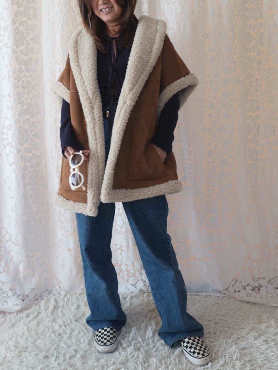 ＜select＞eco mouton reversible vest jacket