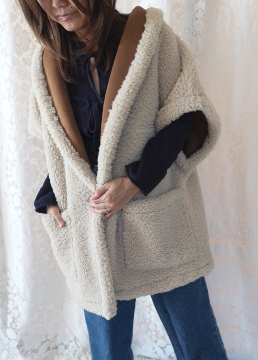 ＜select＞eco mouton reversible vest jacket