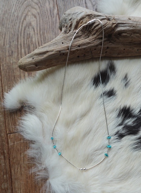 ＜Indian Jewelry＞Turquoise SilverBeads Necklace