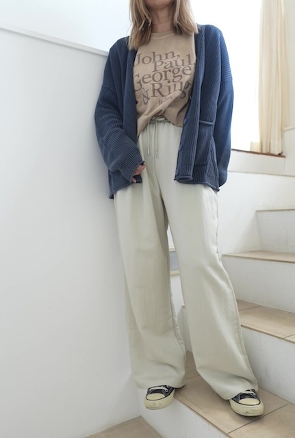 ＜select＞satin twilltuck easy pants