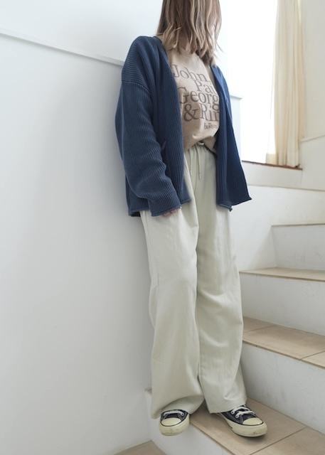＜select＞satin twilltuck easy pants