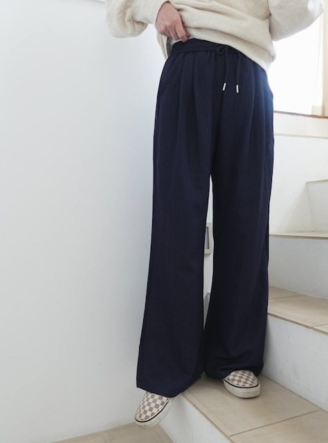 ＜select＞satin twilltuck easy pants
