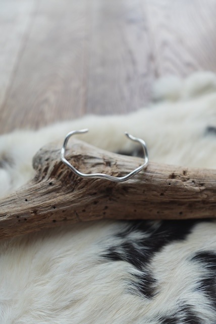 <Indian Jewelry>silver wave bangle