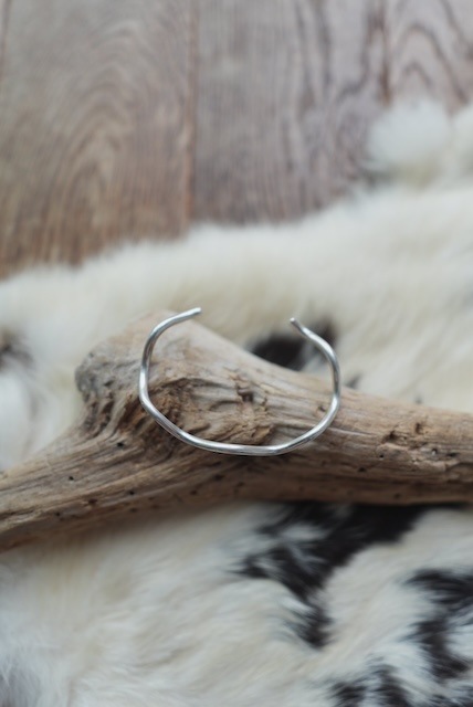 <Indian Jewelry>silver wave bangle
