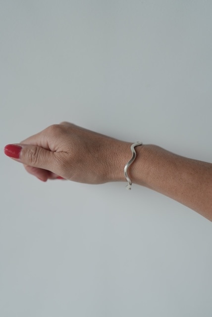 <Indian Jewelry>silver wave bangle