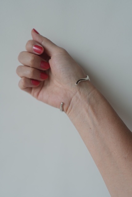 <Indian Jewelry>silver wave bangle