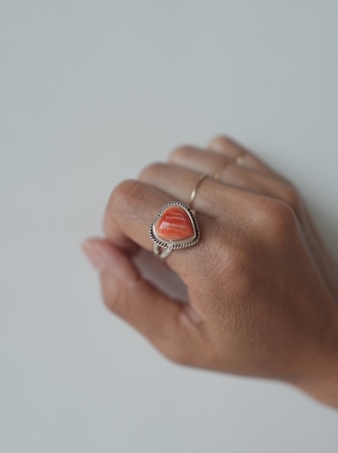 <Indian Jewelry>SpinyOysterShell HeartRing
