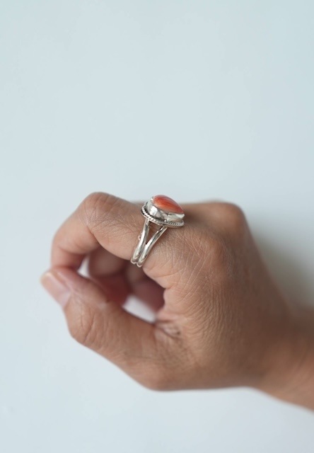 <Indian Jewelry>SpinyOysterShell HeartRing