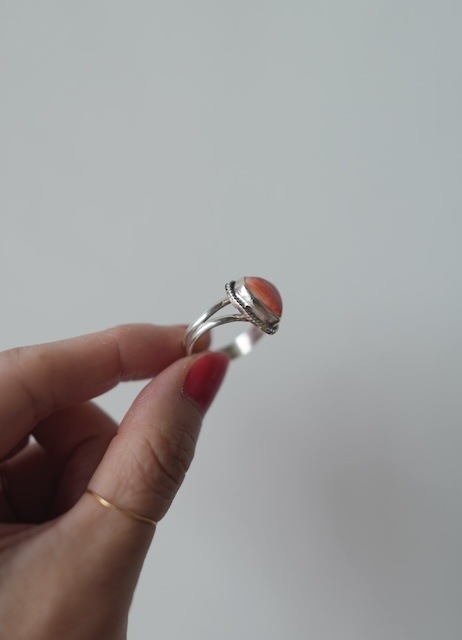 <Indian Jewelry>SpinyOysterShell HeartRing