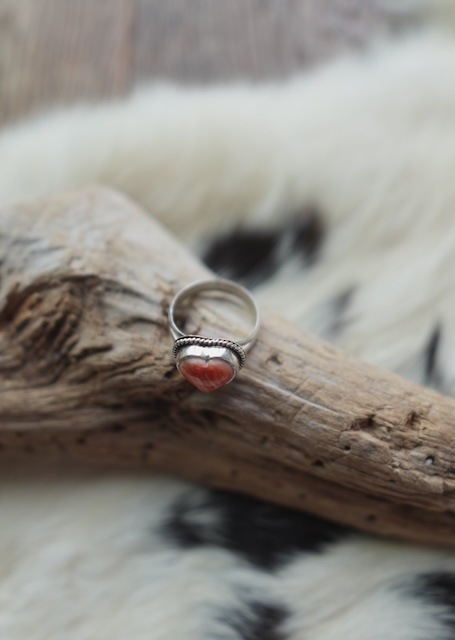 <Indian Jewelry>SpinyOysterShell HeartRing