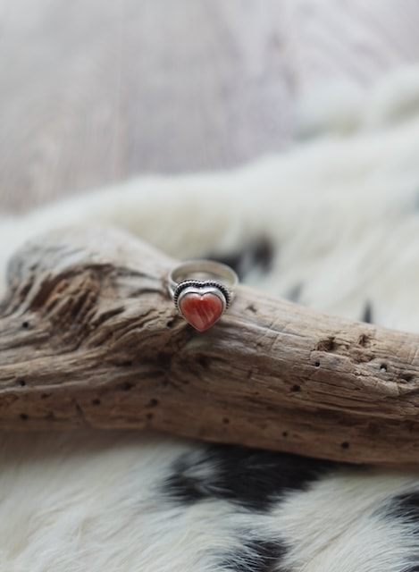 <Indian Jewelry>SpinyOysterShell HeartRing