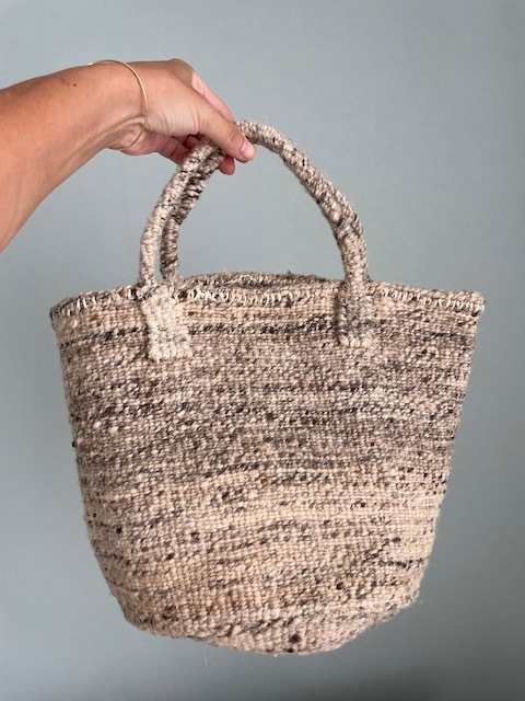＜select＞wool knit sisal bag