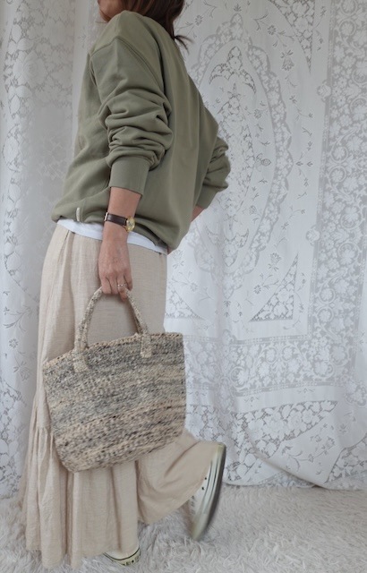 ＜select＞wool knit sisal bag