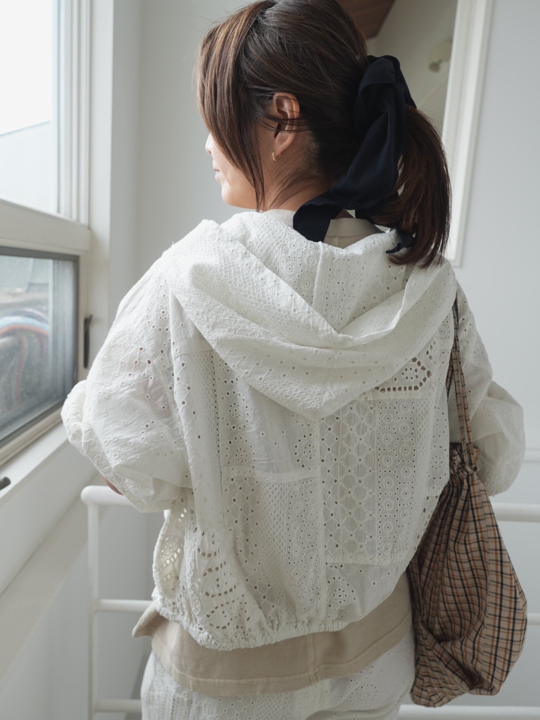 ＜select＞cutwork lace zip jacket