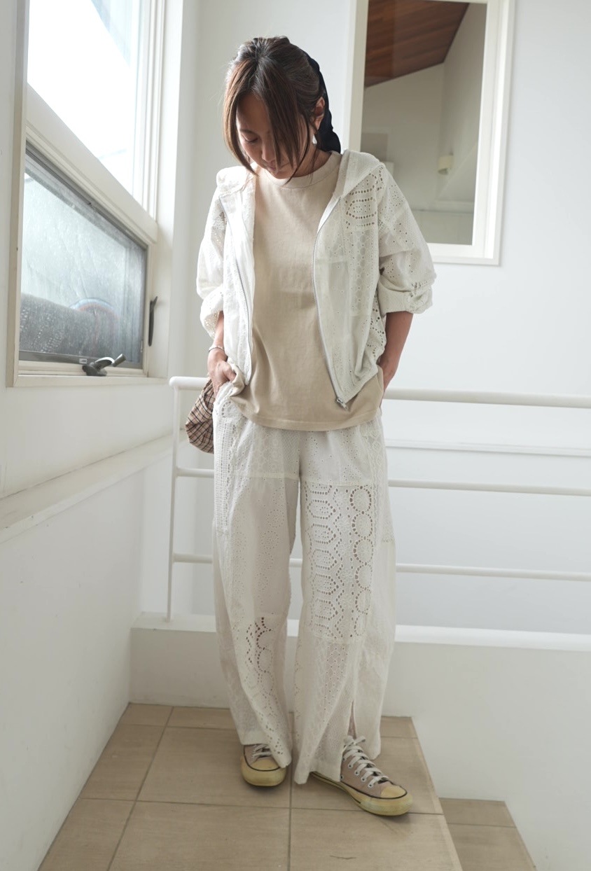 ＜select＞cutwork lace zip jacket